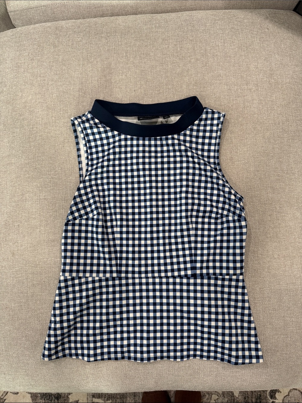 Avenue Navy and White Gingham Skirt
